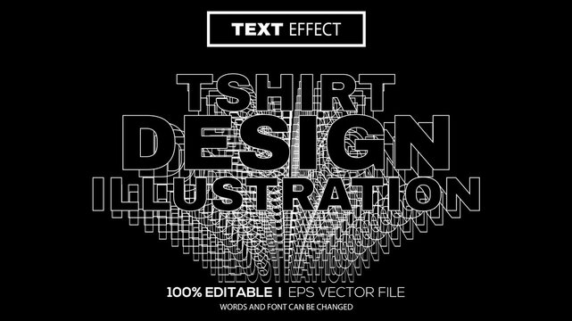 3d Editable Text Effect Tshirt Illustration Theme Premium Vector