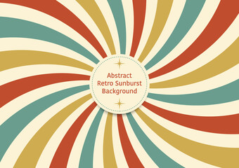 Abstract retro curve sunburst background, retro colorful style of curve line 