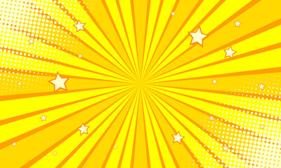 Comic cartoon yellow burst background