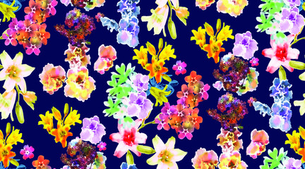 Obraz premium suitable size for textile in watercolor air flower