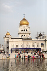 View of Gurudwara Bangla Sahib, New Delhi, India.