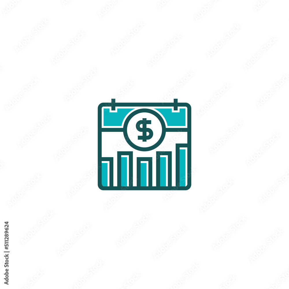 Poster daily chart line icon. linear style sign for mobile concept and web design. outline vector icon. sym