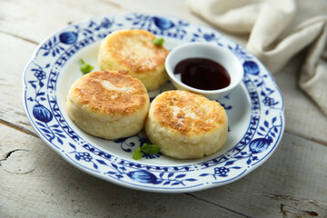 Traditional homemade cottage cheese cakes