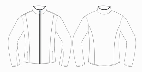 Mens Wear Editable Vector, Outer Wear Softshell Jacket Sketch Illustration, Digital Cloths Long Sleeve Apparel, Street Wear Vector