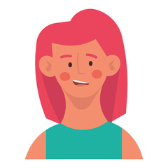 Kid girl portrait person cartoon. Child cute illustration and happy female character. School face and young smile childhood. Funny hair head and baby avatar icon. Isolated small comic schoolgirl