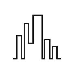 Building vector icon business architecture. Symbol city house and hotel office apartment illustration sign. Residential urban skyscraper construction and government estate. Silhouette thin element