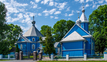 General view and architectural details of the wooden temple built in 1884, the Orthodox Church of...