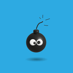 bomb with burning fuse