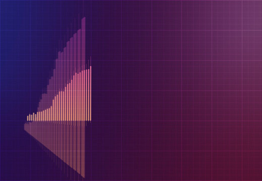 Financial chart on purple background