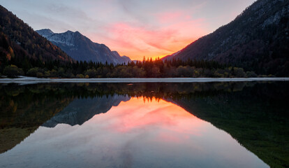 Vivid sky reflectionsVivid sky reflections of the mountains in the perfect mirror lake.  in the perfect mirror lake. 