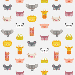 Little Animals Characters Patterns Colorful Children Illustration Cute Cartoon Mini Horse Giraffe Mouse Cow Lion Bear Elephant Pig Squirrel 