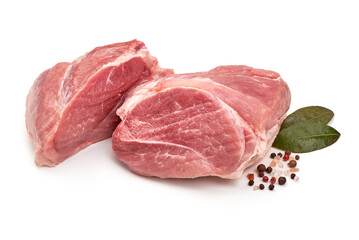 Pork shoulder blade, isolated on white background. High resolution image.