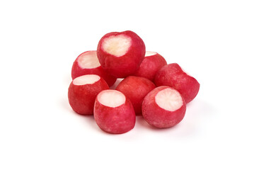 Fresh radish, isolated on white background.