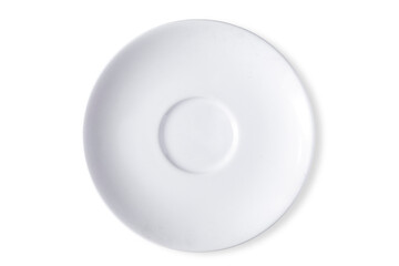 white coasters Different crockery on a white background and clipping path