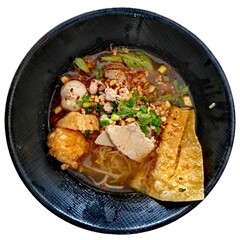 Asian-style tom yum fish ball thin noodles