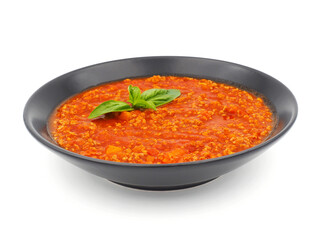 Homemade ragu isolated on white background