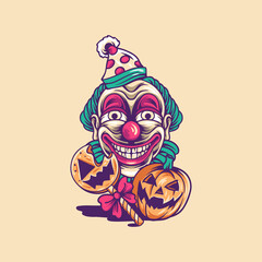 Halloween Clown Illustration
