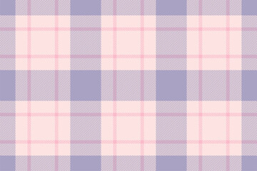 Plaid background, check seamless pattern in pink. Vector fabric texture for textile print, wrapping paper, gift card or wallpaper.