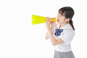 応援をする学生