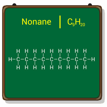 chemical structure of Nonane (C9H20)