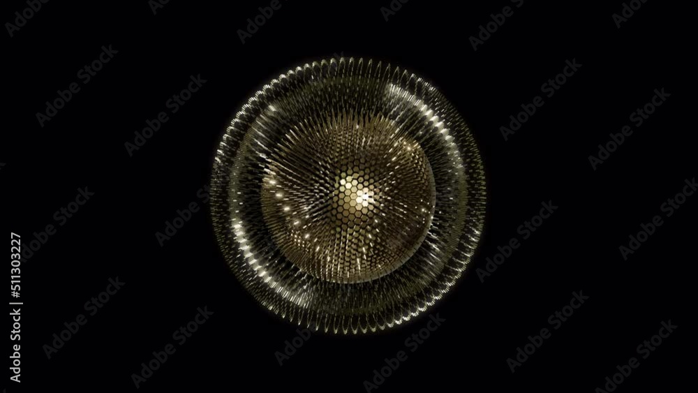 Poster animation abstract digital sphere. futuristic 3d space ball in motion abstract energy orb. 4k seamle