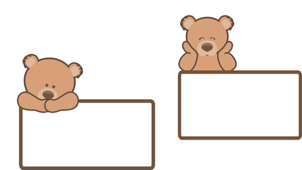 baby teddy bear cartoon billboard pack copy space illustration in vector format