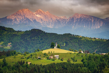 Sveti Tomaz, Slovenia - Beautiful slovene churches in Alps - obrazy, fototapety, plakaty