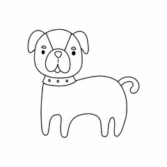 Dog hand drawn outline doodle icon. Domestic animal. vector illustration for print, web, mobile and infographics isolated on white background.