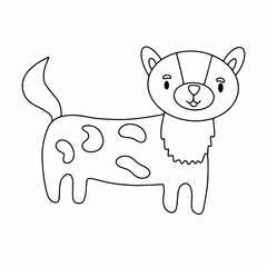 Dog hand drawn outline doodle icon. Domestic animal. vector illustration for print, web, mobile and infographics isolated on white background.