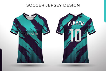 Sports jersey and t-shirt template sports jersey design vector mockup. Sports design for football, racing, gaming jersey. Vector.