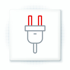 Line Electric plug icon isolated on white background. Concept of connection and disconnection of the electricity. Colorful outline concept. Vector