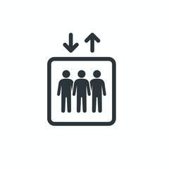 illustration of elevator, elevator symbol, vector art.