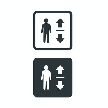 illustration of elevator, elevator symbol, vector art. 