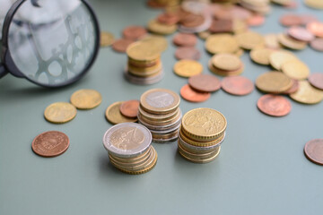 Counting the last coins left in the piggy bank