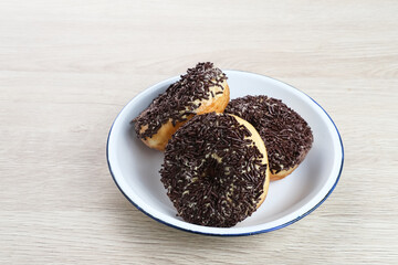 Donat Kentang (Potatoes Donut), donut with added potato ingredients and chocolate sprinkles
