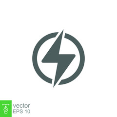 Power icon. Lightning, bolt, energy and thunder electric concept. Vector illustration isolated. EPS 10.