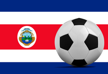 Fototapeta premium Soccer ball with Costa Rica national team flag.