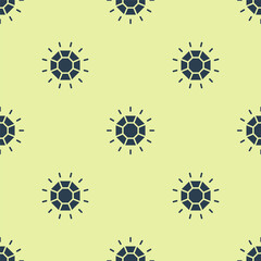 Blue Diamond icon isolated seamless pattern on yellow background. Jewelry symbol. Gem stone. Vector