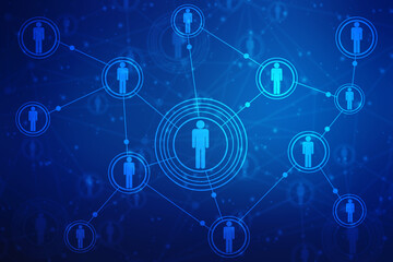 Fototapeta premium Business Network Concept Background, Social Networks and interaction concept, Digital Abstract Technology background, Social connection and networking background