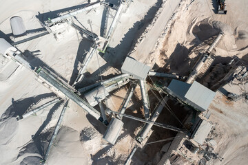 Fototapeta premium Limestone mine , aerial footage for limestone mine around Antalya Turkey
