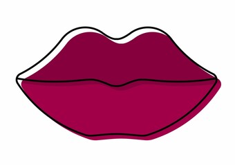 Simple colored illustration of lips vector icon