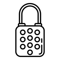 luxury padlock icon on transparent background