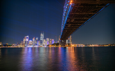 city bridge at night