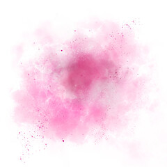 Soft pink powder color watercolor background. Watercolor brush splash painting. Abstract pink powder splatted background,Freeze motion of color powder exploding throwing color powder,