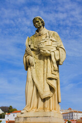 Fototapeta na wymiar Sao Vicente Statue at Santa Luzia viewpoint (miradouro) in Lisbon