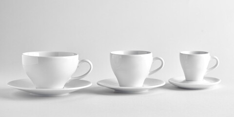 real photography coffee cups in line mockup