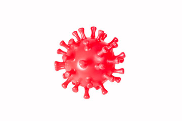 Coronavirus outbreak and coronaviruses influenza. red virus is isolated on a white background.