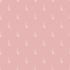 Seamless pattern of watercolor branches with leaves on a gentle background