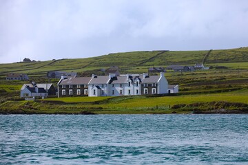 View to Valentia Island from Maurice O'Neill Memorial Bridge. Part of Ring of Kerry in Ireland.