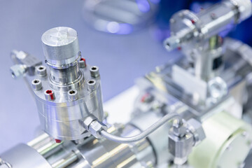 Closeup industry Auto shut-off valve on oil or gas pipe